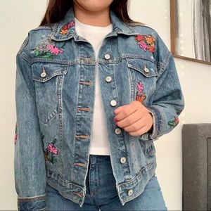 floral jean jacket